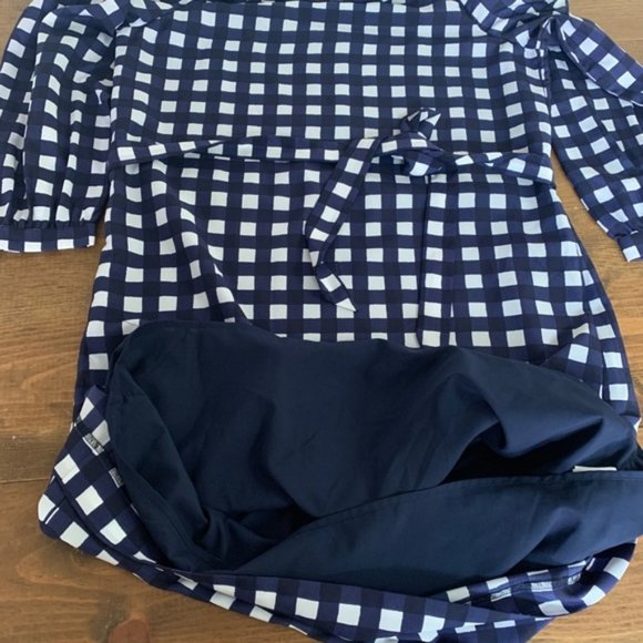 sale!Banana Republic Off Shoulder Gingham Dress - Picture 8 of 8